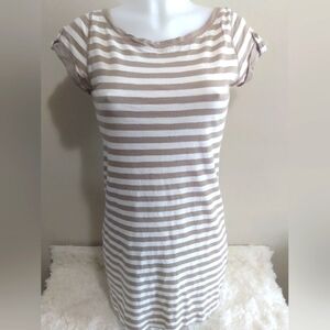 Banana Republic woman's size small tan/cream midi dress